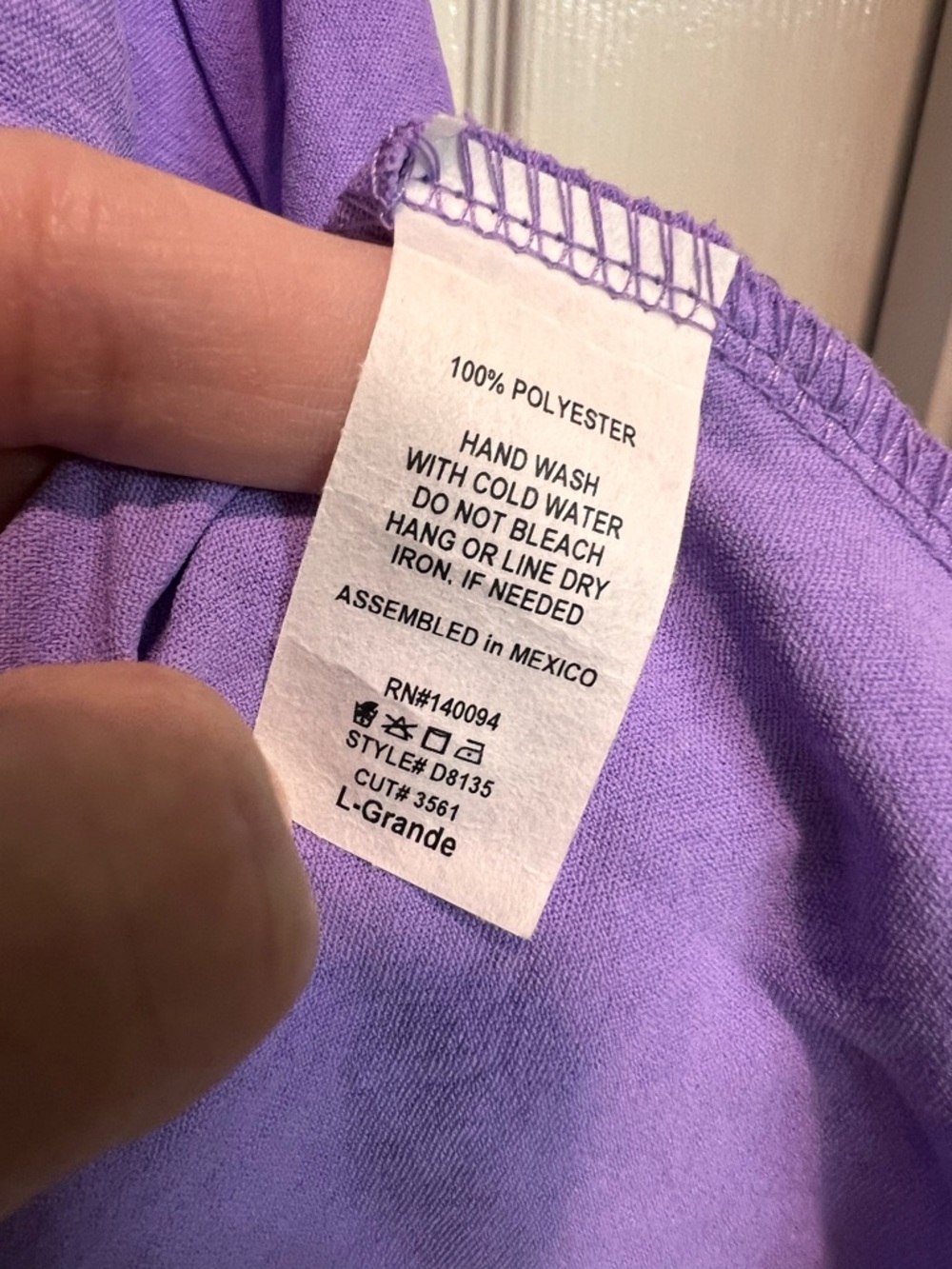 See You Monday Purple Dress V-Neck Tie Front Knee Length Size L - Picture 2 of 5